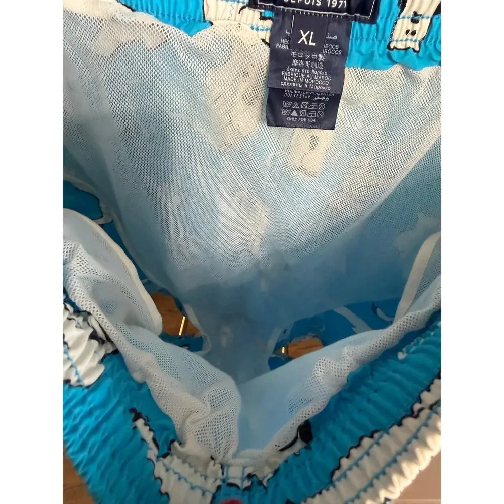 Vilebrequin Men's Moorea Bears on Ice Swim Trunk Blue Men's XL